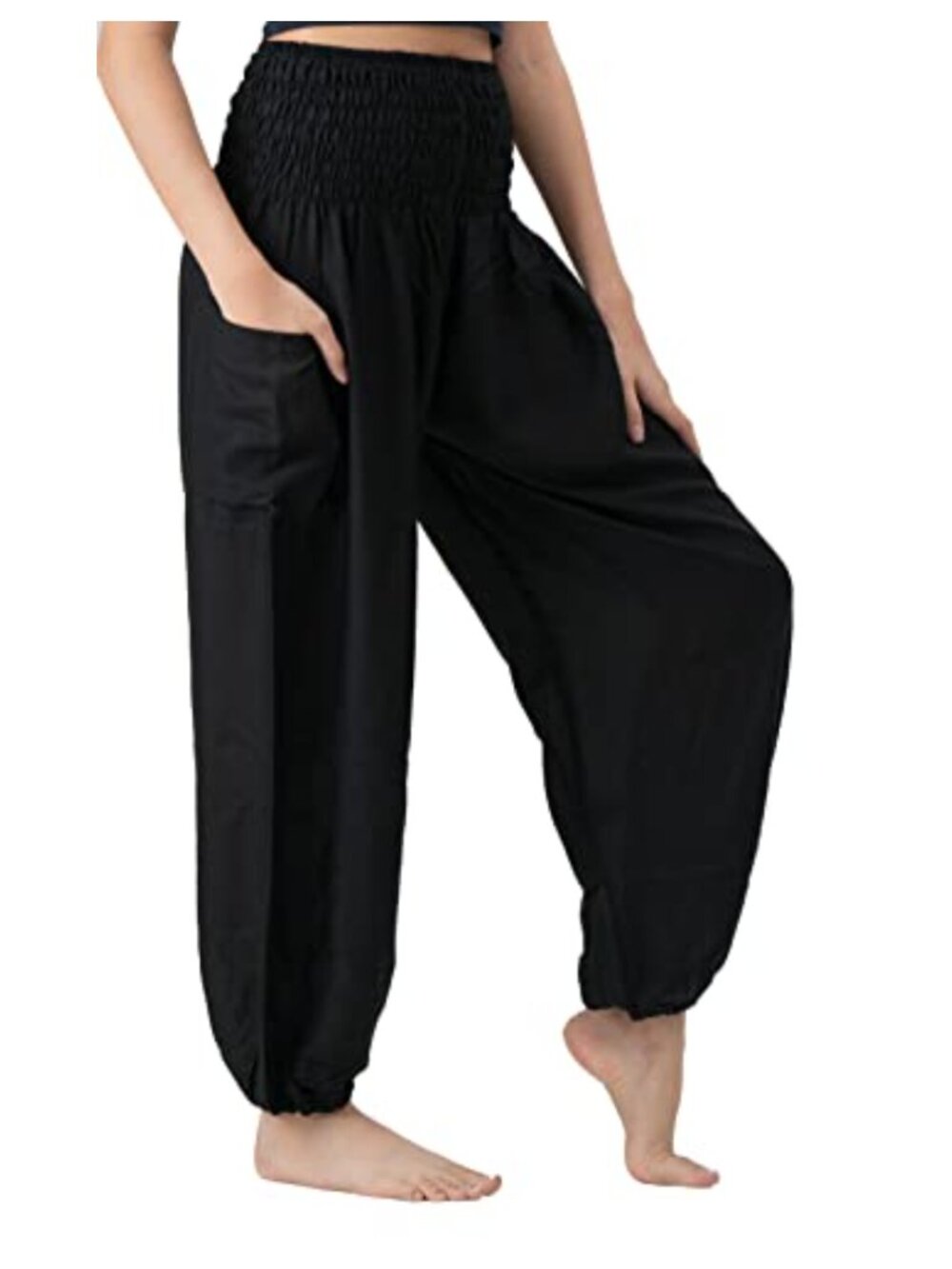 Harem Pants Women Boho Yoga Rayon Pants with Pockets Wide Leg